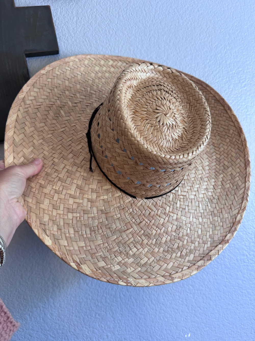 Wide brim straw boater sun hat